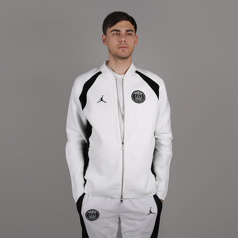 мужская белая куртка Jordan PSG Flight Knit Full-Zip Jacket BQ4209-100 - цена, описание, фото 1